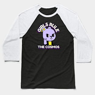 Meteorite Collector "GIRLS RULE THE COSMOS" Meteorite Baseball T-Shirt